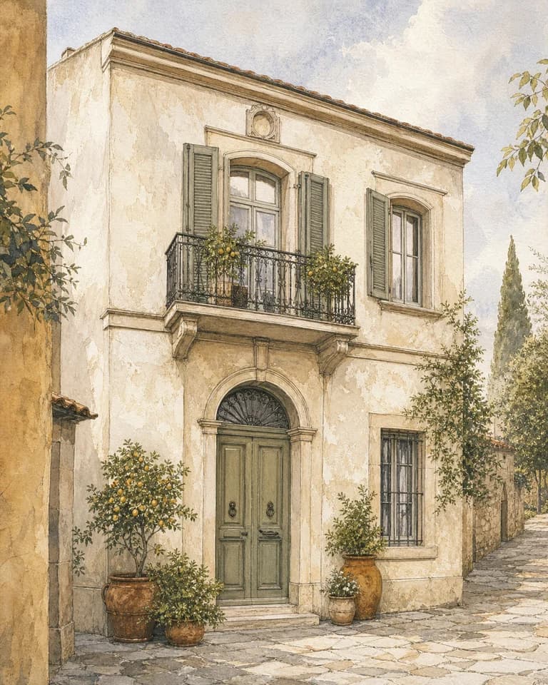 Limewash House Portrait